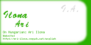 ilona ari business card